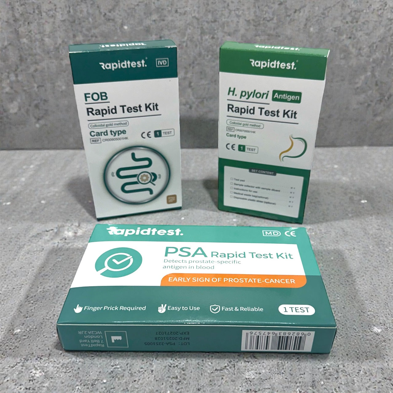 Men's 35+ Full Health MOT Bundle - Results at home in 10 Minutes for Early Prostate Cancer, Bowel Health Screening, Stomach Ulcers & Digestive Health. 98.79% Accurate